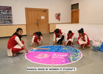 RANGOLI MADE BY WOMEN ITI STUDENT'S