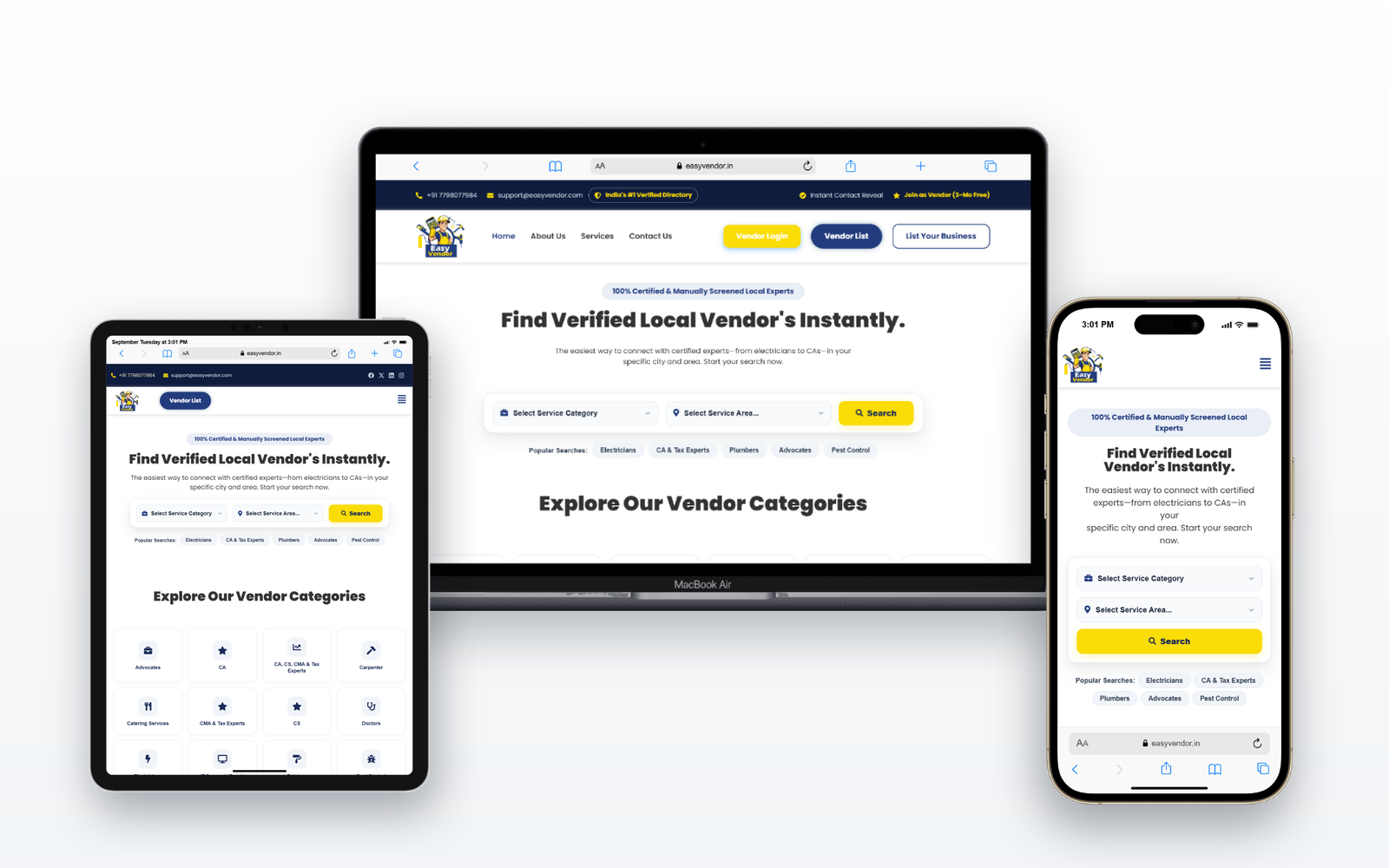 Easy Vendor - Desktop, Tablet & Mobile Responsive Showcase