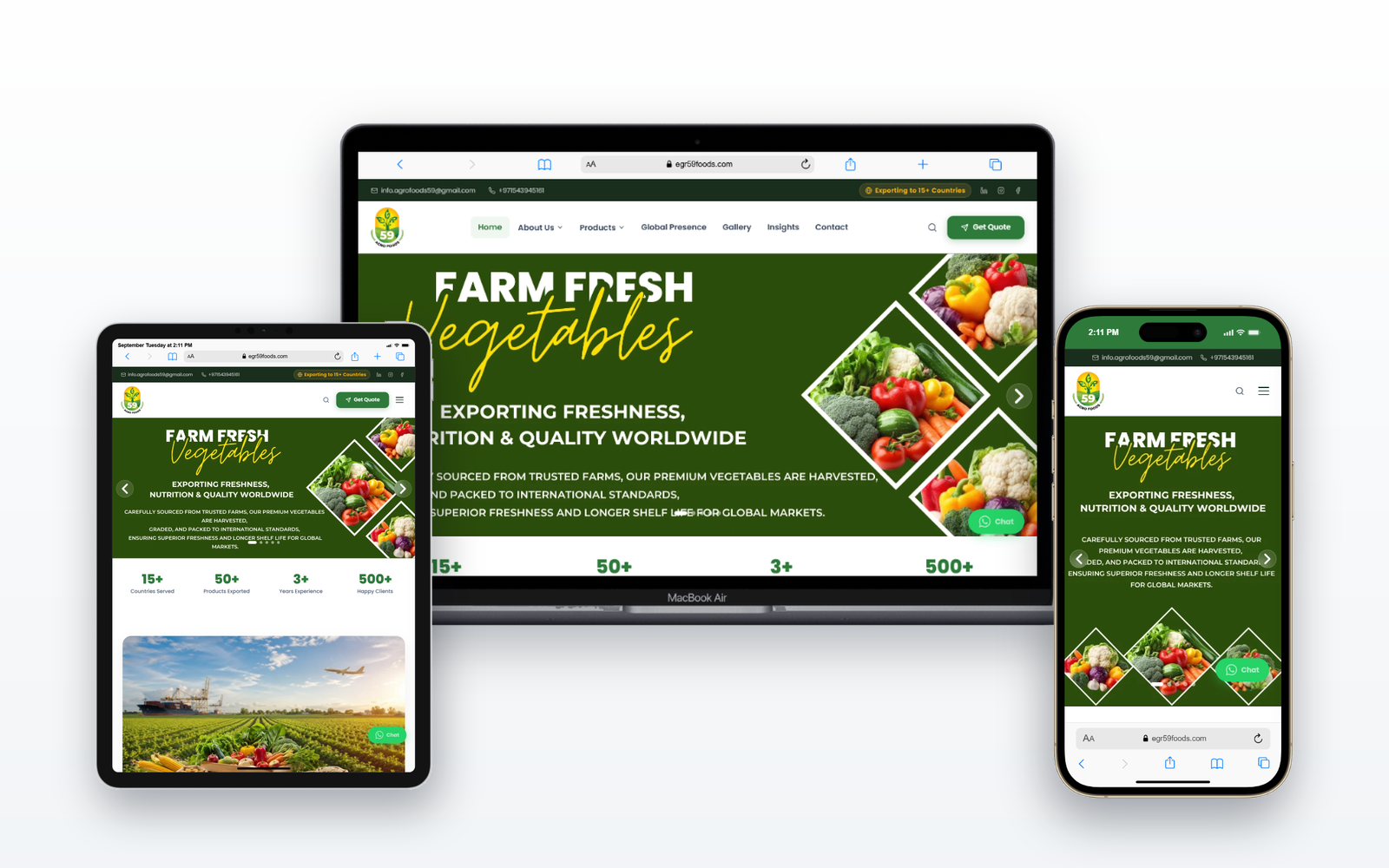 EGR59 Agro Foods - Desktop, Tablet & Mobile Responsive Showcase