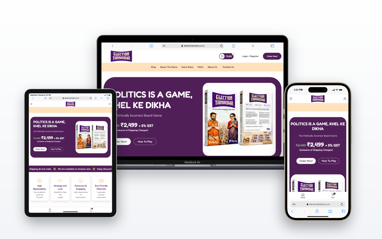Election Tamasha - Desktop, Tablet & Mobile Responsive Showcase