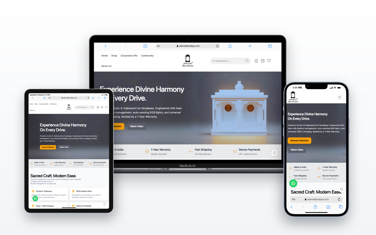 Eternal Devalaya - Desktop, Tablet & Mobile Responsive Showcase