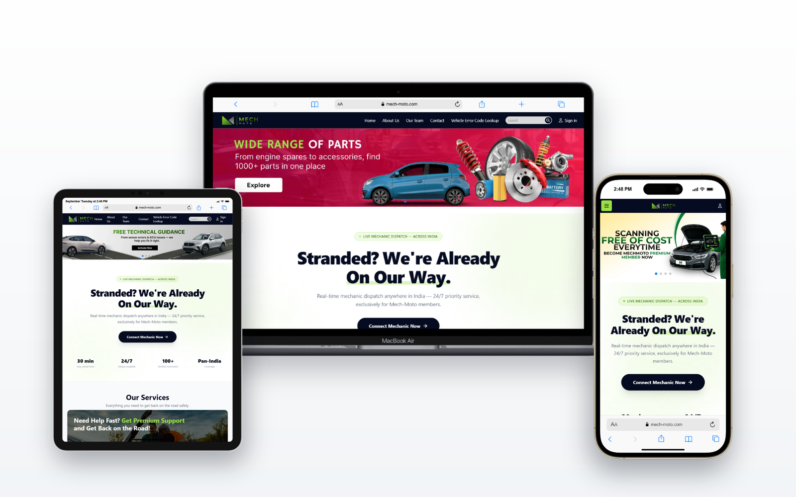 Mech Moto Smart Automotive Hub - Desktop, Tablet & Mobile Responsive Showcase