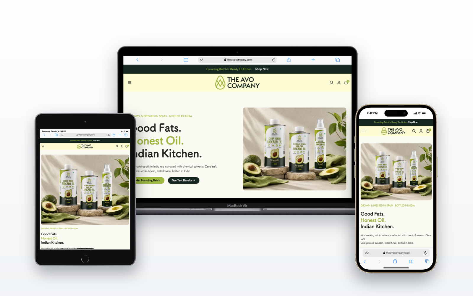 The Avo Company - Desktop, Tablet & Mobile Responsive Showcase